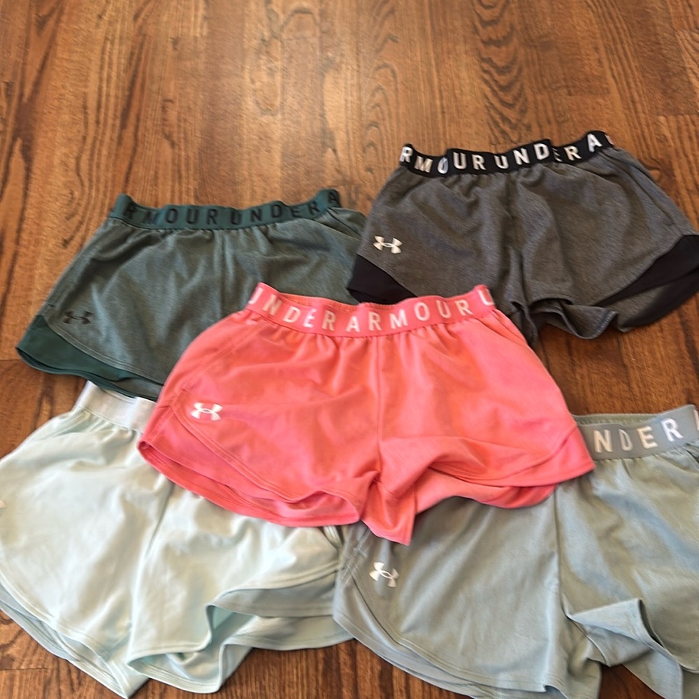 Lot of five XS Under Armour Women's Shorts. Pockets on front sides. Gently worn.